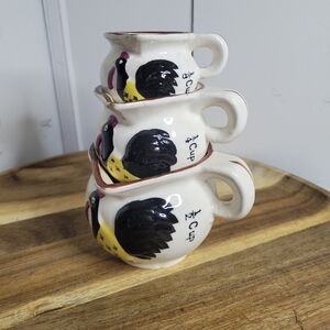 Ceramic Rooster Measuring Cups